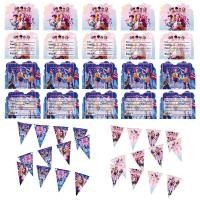 ราคา Demon Hunter Girls Print Banner Themed Party พื้นหลังสามเหลี่ยมรูปร่างตกแต่งกระดาษ (43120968547)