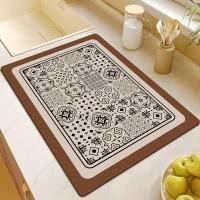 ราคา เสื่อระบายน้ําลายวินเทจไม่ลื่นแผ่นแห้งเร็วเสื่อเครื่องชงกาแฟ (41807757569)