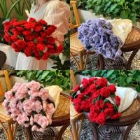 ราคา ผ้าห่มลายโครเชต์ดอกทานตะวันและกุหลาบ ขนาด 60x80 cm 110x150 cm เป็นของขวัญวันสตรีและวันเกิดที่สวยงาม (41470287759)