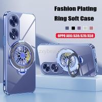 ราคา Oppo A60 A38 A18 5G 4G 2024 กรณีแฟชั่นชุบแหวนผู้ถือปลอกอ่อนสําหรับ OPPOA60 A58 A78 OPPOA18 กันกระแทกปกหลัง (26962787747)