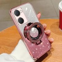 ราคา สําหรับvivo Y03 Y18 Y18S Y28S Y28 4G 2024 5Gกรณีนุ่มGlitterชุบBling BlingสําหรับVivoY28S Y36 Y27 VivoY27 Y27S Slimแหวนผู้ถือกลับกรณี (26860908446)