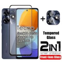 ราคา 2in1 ฟิล์มกระจกนิรภัยกันรอยหน้าจอ แบบเต็มจอ สําหรับ Tecno Spark 10 Pro Spark10 10C 4G 2023 Tecno Spark10Pro 10Pro Spark10C 5G (23240643032)