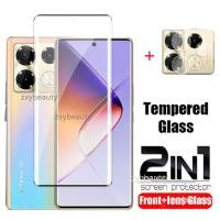 ราคา 2in1 ฟิล์มกระจกนิรภัยกันรอยหน้าจอ แบบเต็มจอ ทรงโค้ง สําหรับ Infinix Note 40 Pro Plus 5G 2024 4G Note40 40Pro Note40Pro 40Pro (22064171407)
