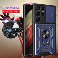 ราคา SAMSUNG สไลด์ปลอกสําหรับsamsung Galaxy S23 Ultra S23Ultraเคสโทรศัพท์พร้อมแหวนแม่เหล็กสําหรับSamsungS23 Plus FE S23Plus S23 S23FE Pushดึงกล้องป้องกันกรณี (21372251941)