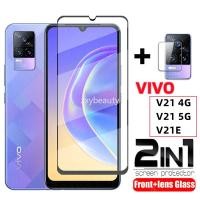 ราคา 2in1 ฟิล์มกระจกนิรภัยกันรอยหน้าจอ แบบเต็มจอ สําหรับ VIVO V21 4G V21E V21 5G VIVO V 21 4G V21 E (19606889801)