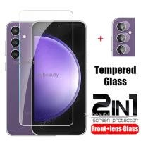 ราคา SAMSUNG สําหรับsamsung Galaxy S24 S23 FE Plus 5G 2024 ป้องกันหน้าจอ 2in1 คลุมทั้งหมดกระจกนิรภัยใสสําหรับS24Ultra S23FE S23Plus S23 S24FE S24Plusป้องกันกระจกกล้องเลนส์ฟิล์ม (19193854384)