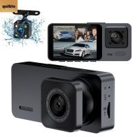 ราคา QUIBLO เครื่องบันทึกยานพาหนะ IR Night Vision 3 ช่อง Car DVR 360 ดูการบันทึก HD บันทึกการขับขี่รถยนต์ Dashcam (40923538921)