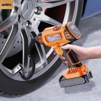 ราคา QUIBLO ปั๊มลมไฟฟ้า DC12V หรือ DC18V 120PSI เครื่องอัดอากาศแรงดัน แบบพกพาสายไฟฟ้าพร้อมไฟ LED ยางรถยนต์ปั๊มเงินเฟ้อสําหรับรถยนต์ รถจักรยานยนต์ จักรยาน (44701841770)