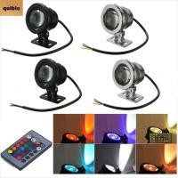 ราคา QUIBLO Fountain Light 10W Pool Spotlight ไฟแนวนอนรีโมทคอนโทรลเปลี่ยนสี DC12V LED Spotlight Aquarium (45800933226)
