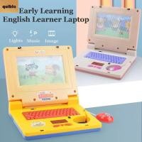 ราคา QUIBLO แล็ปท็อปการศึกษาเด็กวัยหัดเดิน พลาสติกแบตเตอรี่จําลองของเล่นคอมพิวเตอร์ จําลองสูง Multi Function Music Function Retractable Mouse มินิจําลองโน้ตบุ๊คเด็กใช้ (45351168809)
