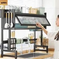 ราคา QUIBLO ชั้นวางท่อระบายน้ําอ่างล้างจาน บนโต๊ะอาหาร 2 ชั้นชั้นเก็บจาน ตู้ประตูอ่างล้างจานชั้นวางเคาน์เตอร์ (48050878251)