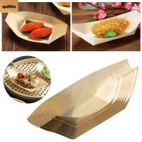 ราคา QUIBLO 50PCS จานซูชิ อาหารเสิร์ฟเรือ รูปร่างถาดทิ้งไม้เรือรูป Creative Multi ขนาดจานญี่ปุ่นไม้เสิร์ฟเรือ Party Supplies (43476480455)