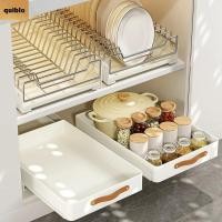 ราคา QUIBLO ดึงชั้นวางจานตู้ Punch ฟรีจานดึงออกราวตากผ้า ชามท่อระบายน้ําชั้นวางตะกร้าเก็บห้องครัวอุปกรณ์ครัว (27140242049)