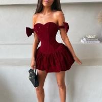 ราคา Cutenew Fine Glitter ชุดคริสต์มาสผู้หญิงเซ็กซี่ Slash คอแขนกุด Fluffy Hem พับ Slim แฟชั่นหวาน Elegant Party Bodycon (55951700854)