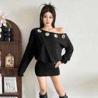 ราคา น่ารักใหม่ เซ็กซี่มินิเดรสกลวงออกเฉือนคอเปลือยแขนยาวห่อสะโพกผู้หญิงเกาหลีร้อนเจี๊ยบแฟชั่นสบายๆสไตล์ (51951701031)