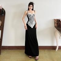 ราคา ชุดสลิงแข็งบางลายลูกไม้ เปลือยสะโพก สำหรับฤดูร้อน ในสไตล์อเมริกันวินเทจ (43663569507)