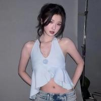 ราคา Cutenew Skinny Solid Vest 3D ดอกไม้ Halter ปิดไหล่ไม่สม่ําเสมอ Deep V ไม่สม่ําเสมอ Hollow Out ผู้หญิงแฟชั่นสบายๆหวานสไตล์อเนกประสงค์ (42950431312)