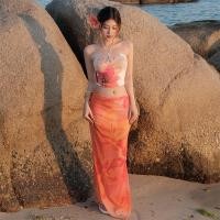 ราคา Cutenew เซ็กซี่พิมพ์เสื้อกั๊กที่ไม่มีสายหนังปิดแขนห่อหน้าอกBackless Skinny Appear Taller Camisoleผู้หญิงฤดูร้อนเกาหลีอเนกประสงค์Streetสไตล์ (42905154906)