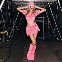 ราคา Cutenew ชุดกระโปรง Navel สัมผัส Villus Patchwork เสื้อ เอวสูงแยก Appear Taller Skirts2 ชิ้นชุดหวานเผ็ดสาวสไตล์ (42423530724)