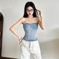 ราคา Cutenew Solid เซ็กซี่เสื้อกั๊กที่ไม่มีสายหนัง Backless Off แขน Skinny บุคลิกภาพ Niche Hot Chick ดูทินเนอร์แฟชั่น Street บรรยากาศสไตล์ Hot New (42307839150)