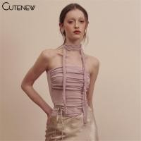 ราคา Cutenew เสื้อสายเดี่ยว เปิดไหล่ แต่งลูกไม้ เซ็กซี่ สไตล์วินเทจ เหมาะกับฤดูร้อน สําหรับผู้หญิง 2023 (25366753274)