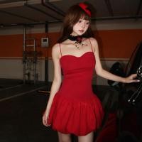 ราคา Cutenew ชุดเดรสเกาะอกสีแดงเซ็กซี่พร้อมการออกแบบ Cinching เอวสําหรับดูผอมอเนกประสงค์และแบน (56350955667)