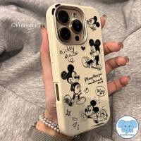 ราคา เคสไอโฟน 13 สำหรับ IPhone 13 11 16 15 14 12 ProMax 15 14 16 6 6S Plus XS XR X SE2 SE3 เคสหนังลายมิกกี้เม้าส์สีดำสุดเท่ (41514502734)