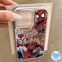 ราคา เคสกรอบเคลือบไฟฟ้าสุดหรูลายกราฟฟิตี้สไปเดอร์แมน สำหรับ IPhone 13 16 11 15 12 14 Pro Max XR X XS Max 16 7 8 15 Plus (44068542936)