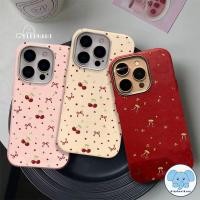 ราคา เคสหนังลายโบว์เชอร์รี่สีแดงแสนโรแมนติก เคสไอโฟน 15 สำหรับ IPhone 15 13 16 11 14 12 Pro Max 15 14 16 6 6S Plus XR XS X (43660902759)