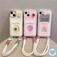 ราคา กล่องใส่บัตรสีพีชอะโวคาโดสายคล้องเข้ากันได้กับ เคสไอโฟน 13 12 15 11 14 Pro Max X XS XR Max 7 8 14 15 Plus SE 2020 เคส (24685222839)