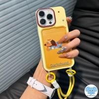 ราคา การ์ตูน Dachshund สองสายคล้องบัตรกระเป๋าสตางค์เข้ากันได้กับ เคสไอโฟน 13 11 15 XR 12 14 Pro Max X XS Max 7 8 14 15 Plus (26210495425)
