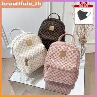 ราคา ของขวัญฟรี กระเป๋าเป้สะพายหลังหนัง PU สำหรับผู้หญิง กระเป๋านักเรียนทรงกลม ลายจุด แฟชั่นเกาหลี มีซิป 2 ชั้น กระเป๋าเป้เก๋ๆ Beautifulu th (44011726140)
