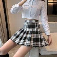 ราคา กระโปรงลายสก๊อตไซส์ใหญ่ เอวสูงสไตล์เกาหลี a line สีขาว (42720742602)