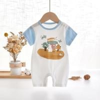 ราคา ชุดจั๊มสูทเด็กแขนสั้น สำหรับทารกและเด็กเล็ก ผ้าฝ้ายแท้ ลายการ์ตูน ชุดรอมเปอร์ (40014175755)