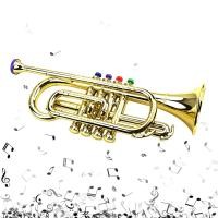 ราคา คอนส์ทรัมเป็ตเคลือบสีทอง หน้าท้อง เด็กก่อนวัยเรียนเพลงของเล่นเด็กแตรทรัมเป็ต (26634982952)