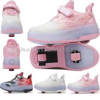ราคา คลังสินค้าพร้อม Three Color Double W Heel le Runaway รองเท้า Roller Skates เด็กแฟชั่นสี LED Light รองเท้าเด็ก ผู้ใหญ่ Ultra Light Roller Skates Double W Heel Sneak (23175091295)