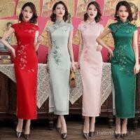 ราคา เสื้อปักยาวสไตล์จีน Qipao ลายลูกไม้ Trim ใหม่ล่าสุดปี 2025 เสริมความเพรียวพอดีตัว (42975893134)