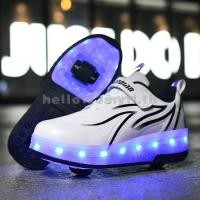 ราคา ผู้ปกครองเด็กโรลเลอร์สเก็ตเปลวไฟหนังบนชาร์จ LED รองเท้าเด็กสองล้อของเล่นรองเท้าไฟที่มีสีสันล้อสเก็ตบอร์ดรองเท้าเด็กหญิงและเด็กชายขนาด28 40 (28868564723)