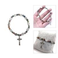 ราคา สร้อยข้อมือลูกปัดหลากสีสีขาวพร้อมเหรียญครестไม้กางเขน (42823452442)