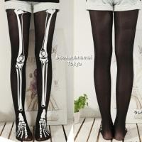 ราคา Lala Skeleton Bone พิมพ์เลกกิ้งฮาโลวีนสําหรับผู้หญิงถุงน่องฮาราจูกุญี่ปุ่น (42624401726)