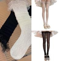 ราคา ถุงน่องลายดอกไม้แบบ Fishnet สไตล์ญี่ปุ่น มีขอบกระโปรงและตกแต่งด้วยลูกไม้ เหมาะสำหรับผู้หญิง (40425095199)