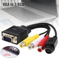 ราคา Lala VGA ถึง 3 สาย RCA S VGA Tv Out ถึงสาย AV ส่วนประกอบ VGA สําหรับคอมพิวเตอร์ทีวี (42215405494)