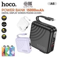 ราคา HOCO A6 แบตสำรอง 15000mAh ชาร์จเร็ว PD 20W QC 3 0 สายชาร์จในตัว จอ LED บอกแบต powerbank hc8 (41768921048)