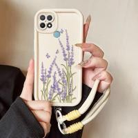 ราคา เคสสำหรับ OPPO A15 A15s A35 เคสโทรศัพท์ลาเวนเดอร์ดอกไม้สามสีซิลิโคนสายคล้องกันกระแทก (54251396893)