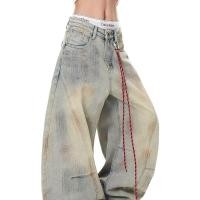 ราคา กางเกงยีนส์ขาบานสไตล์วินเทจบุคคลิกพิเศษ เหมาะสำหรับสไตล์ฮิปฮอป (53951730104)