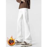 ราคา กางเกงยีนส์ลายขนแกะ ทรงสแล็ค สีขาวยืดหยุ่น เหมาะสำหรับผู้ชายและผู้หญิงไซส์เล็ก (44701630759)