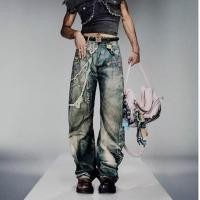 ราคา กางเกงยีนส์วินเทจพิมพ์ลายโซ่สไตล์ฮิปฮอป สไตล์สตรีท สำหรับฤดูใบไม้ผลิ (48351745901)