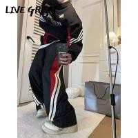 ราคา LIVE GREAT กางเกงขายาวผู้ชาย เย็บแถบสีแดงและดำ เชือกรูดหลวม กางเกงกีฬาแนวสตรีทสไตล์ยุโรปและอเมริกา (22947932963)