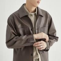 ราคา Live GREAT เสื้อแจ็กเก็ตหนังลําลอง ทรงหลวม สีพื้น เรียบง่าย สําหรับผู้ชาย (23782853713)