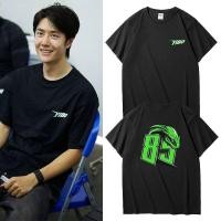 ราคา Wang Yibo GT Racing Champion เสื้อยืดแขนสั้นลายใบไม้ไม้ไผ่ สีเขียวงู สไตล์หลวม S 5XL (27483822176)